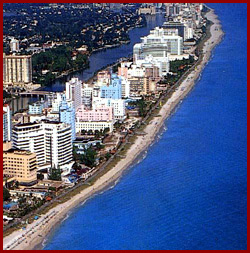 Sunny beaches packed with people